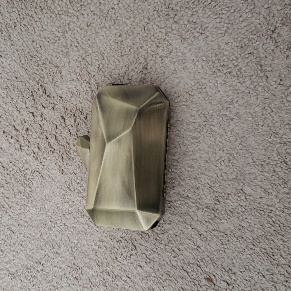 Bronze geometric hard shell clutch
